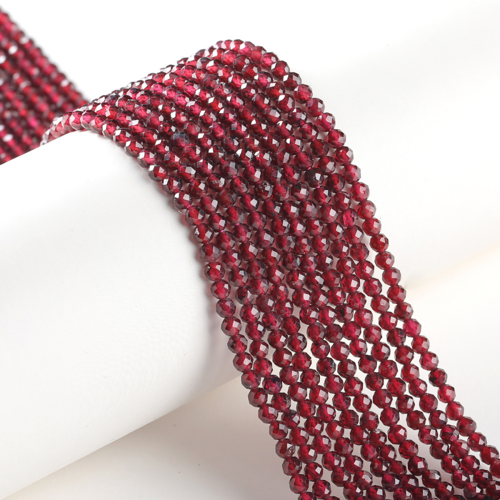 MYK4562-Faceted Natural Garnet Beads