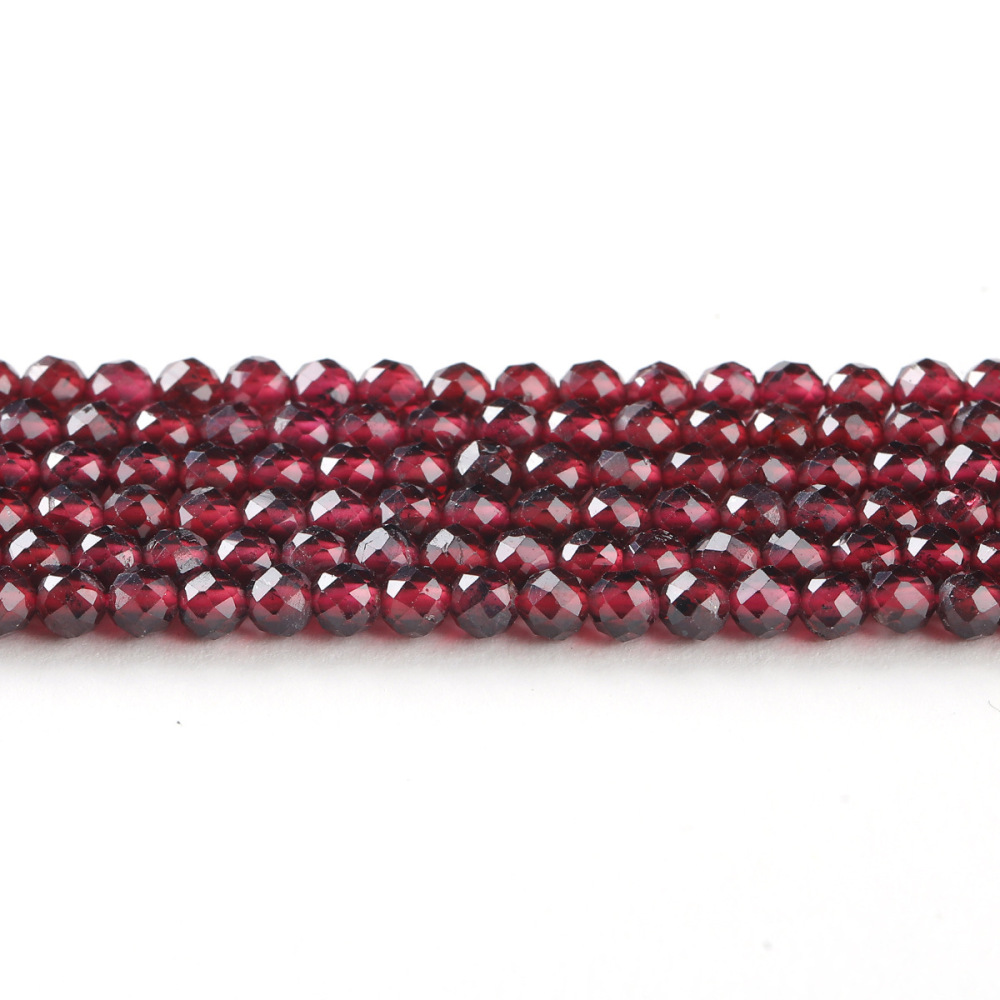 MYK4562-Faceted Natural Garnet Beads
