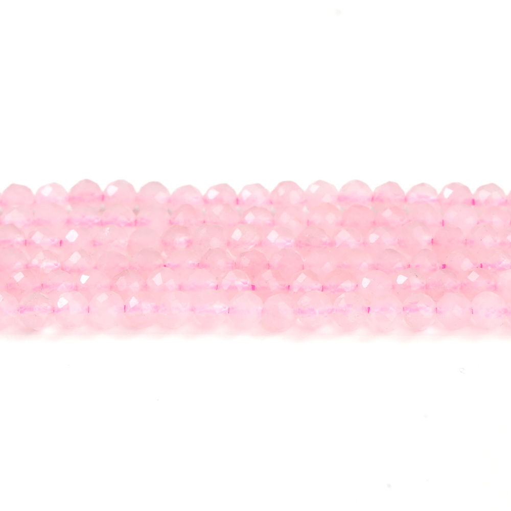 MYK4561-Faceted Natural Rose Quartz Beads