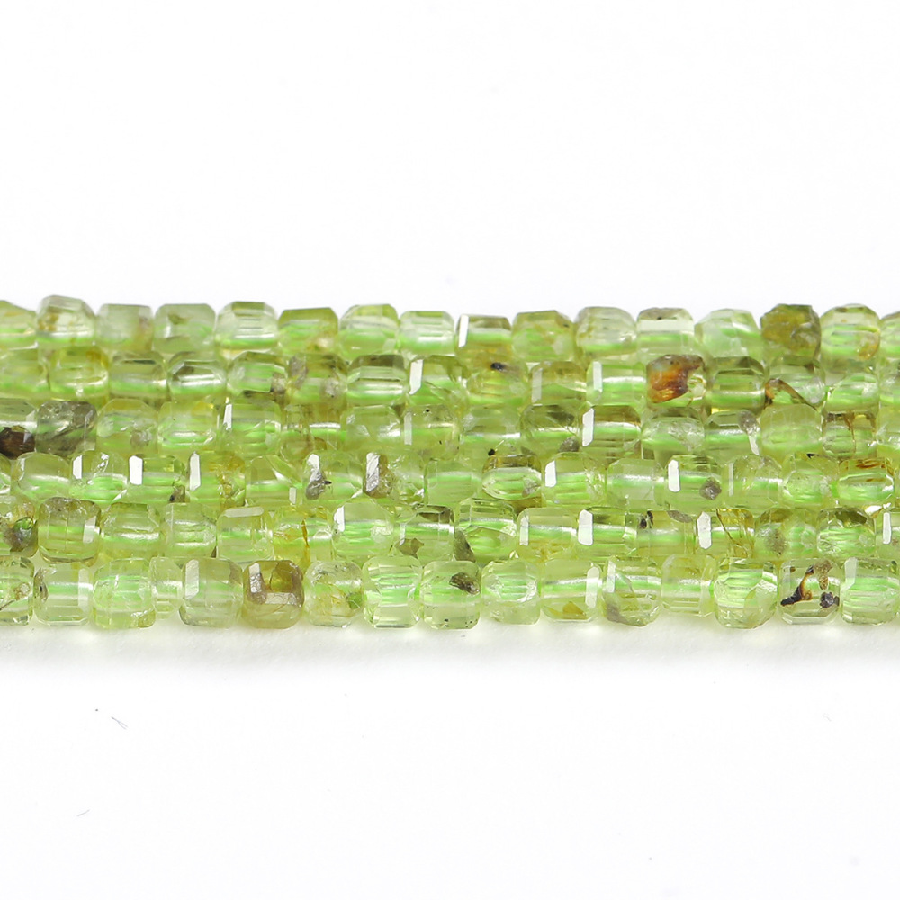 MYK4560-Natural peridot sugar beads