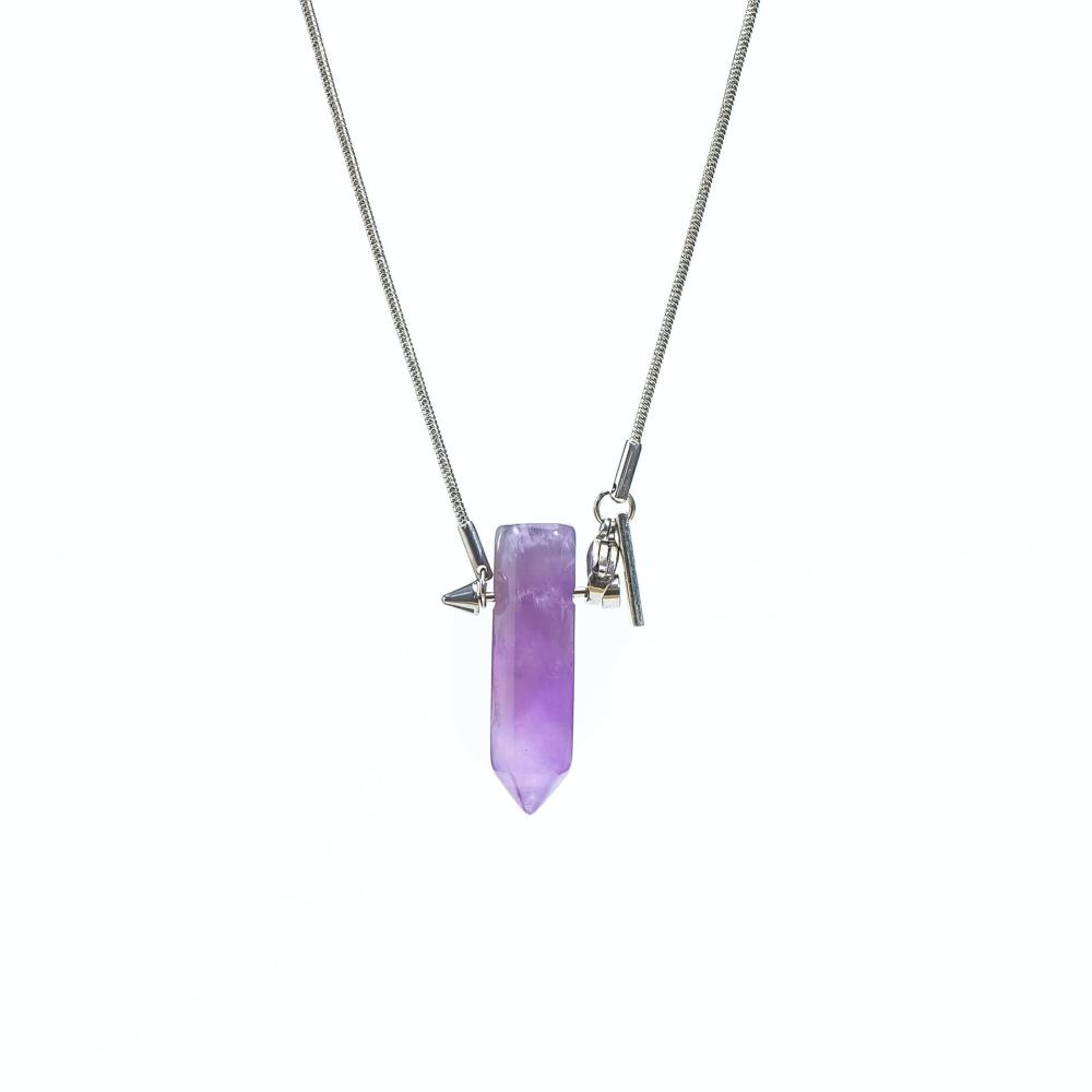 MYK4556-Natural crystal single-pointed pendant