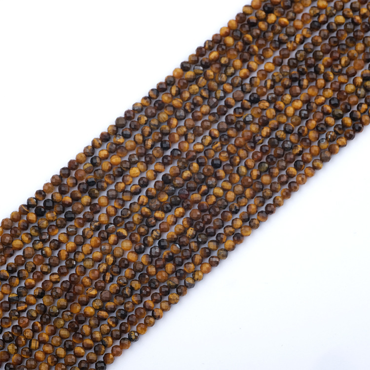 MYK4586-Natural Raw Yellow Tiger's Eye Beads (Faceted)