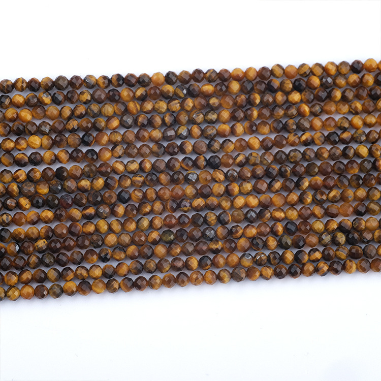 MYK4586-Natural Raw Yellow Tiger's Eye Beads (Faceted)