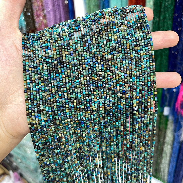 MYK4589-Phoenix Turquoise Square Faceted Beads
