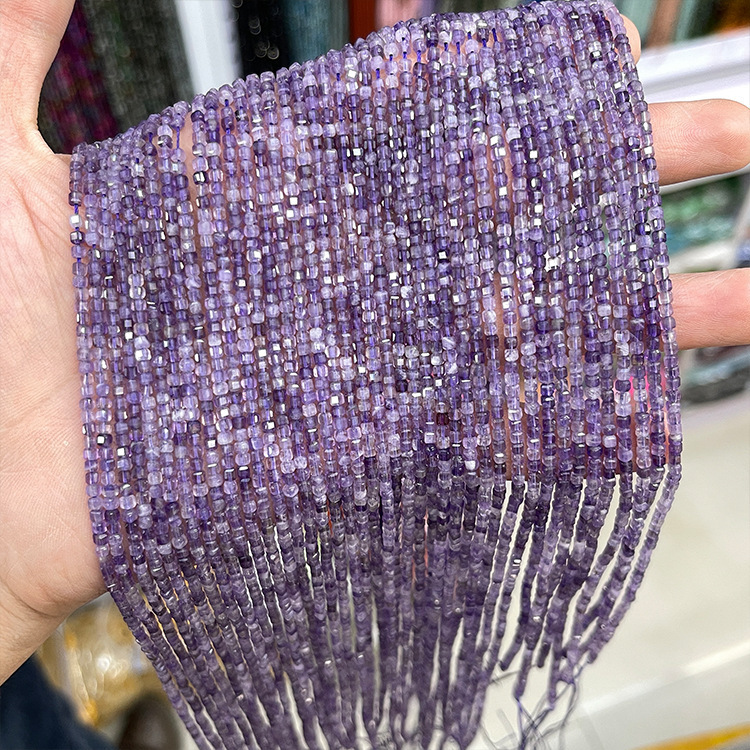 MYK4594-2mm Amethyst Square Faceted Bead