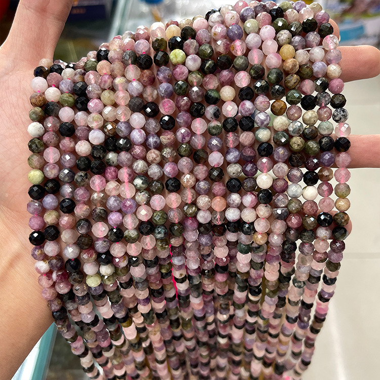 MYK4604-Natural Tourmaline Faceted Beads