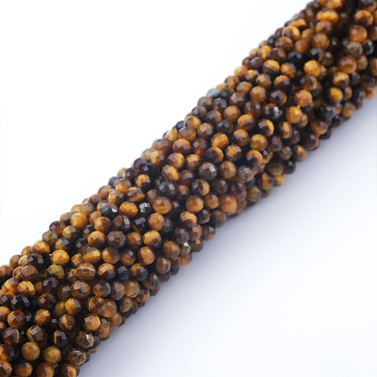 MYK4586-Natural Raw Yellow Tiger's Eye Beads (Faceted)