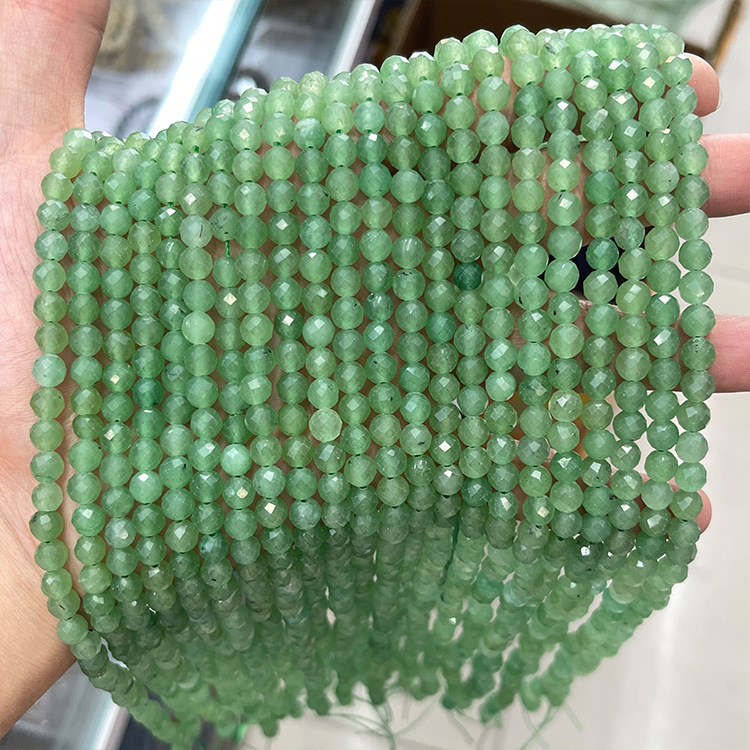 MYK4601-Green Aventurine Faceted Beads