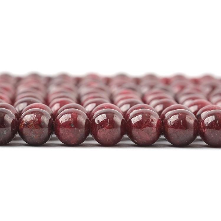 MYK4580-Natural Ruby Polished Round Bead