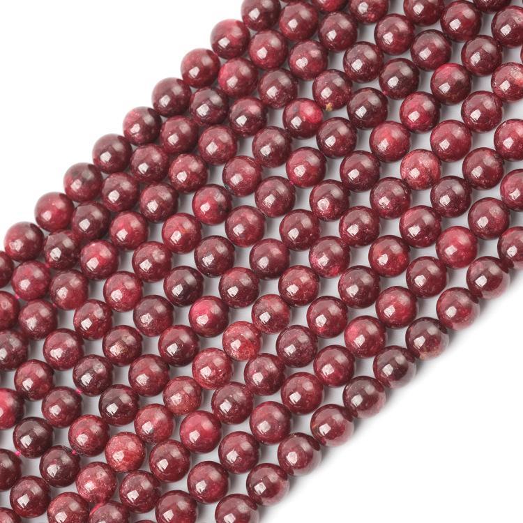 MYK4580-Natural Ruby Polished Round Bead