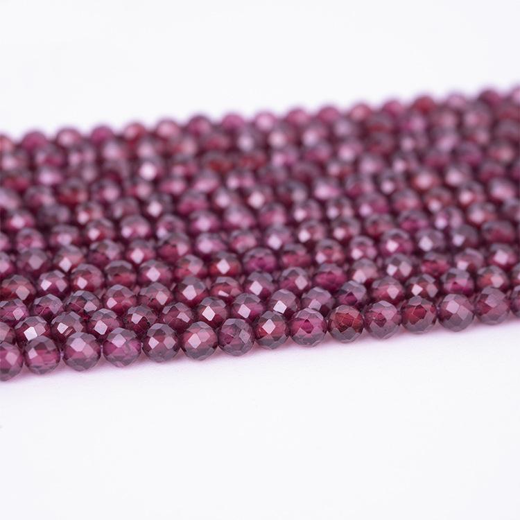 MYK4582-Natural faceted amethyst garnet beads, 2-4mm