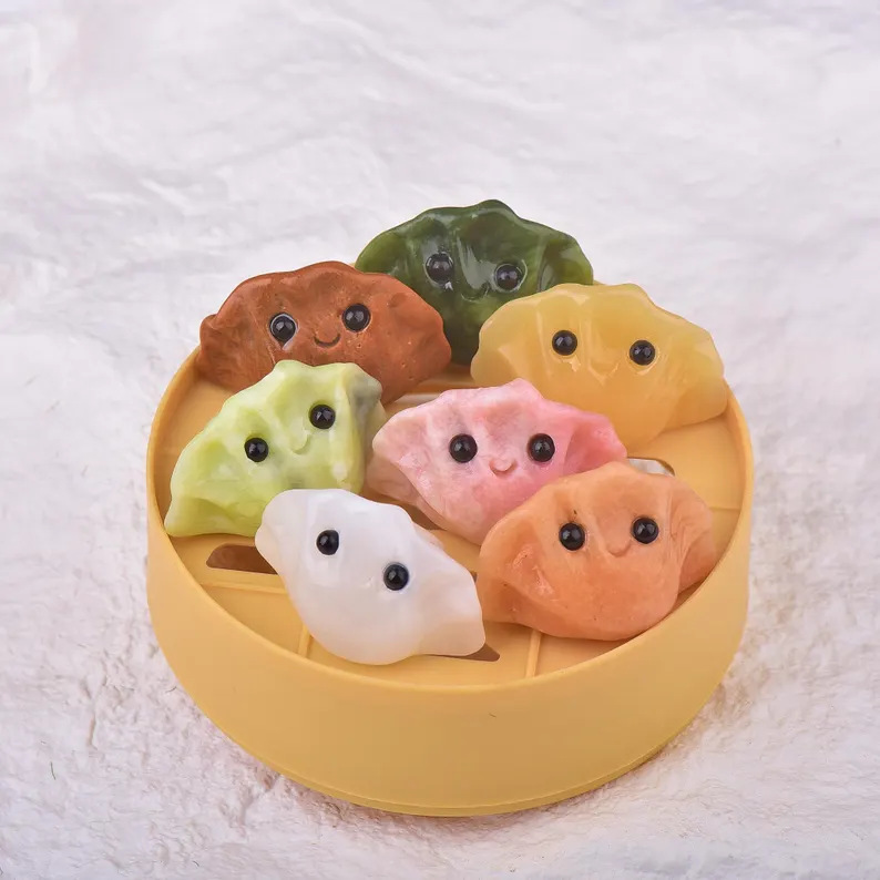MYK4632-Natural Crystal Steamed Dumpling Ornament