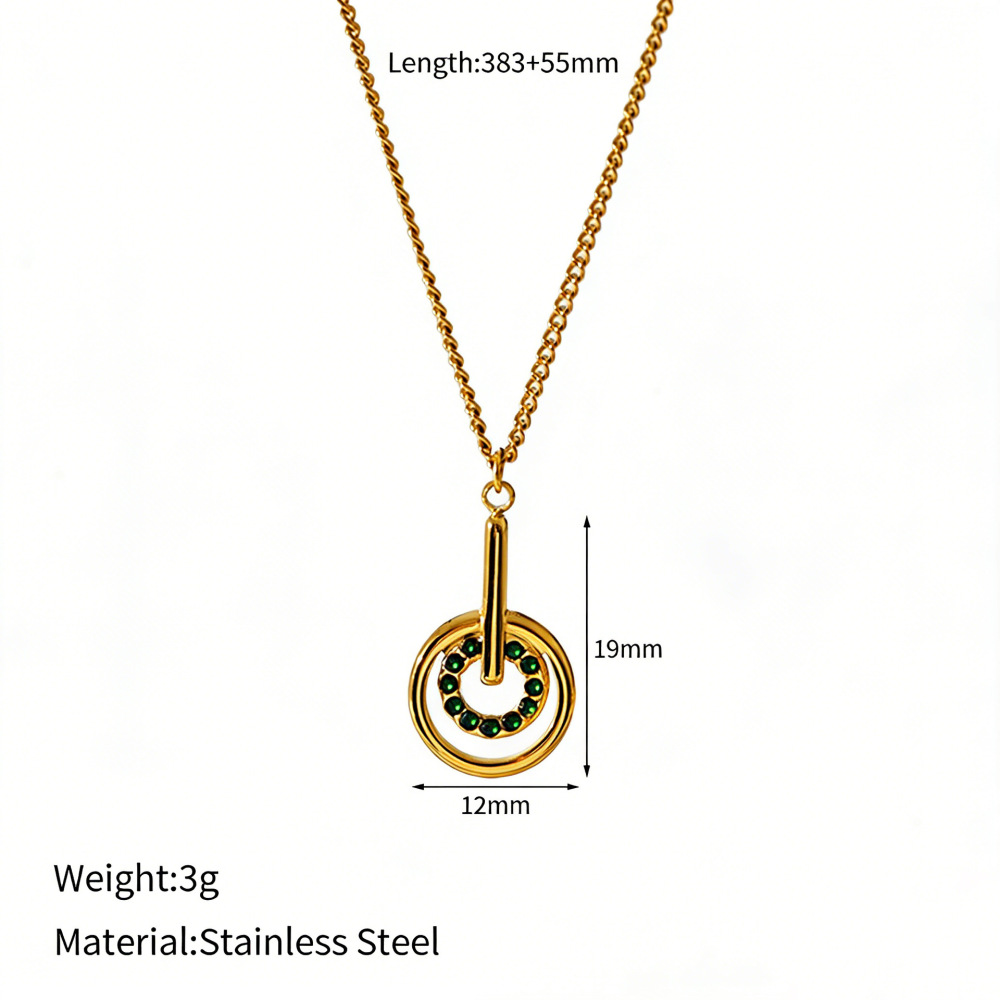 MYK4614-Gold Heart-Shaped Stainless Steel Necklace