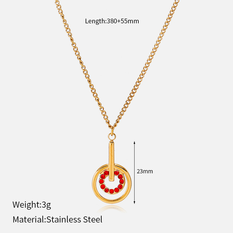 MYK4614-Gold Heart-Shaped Stainless Steel Necklace