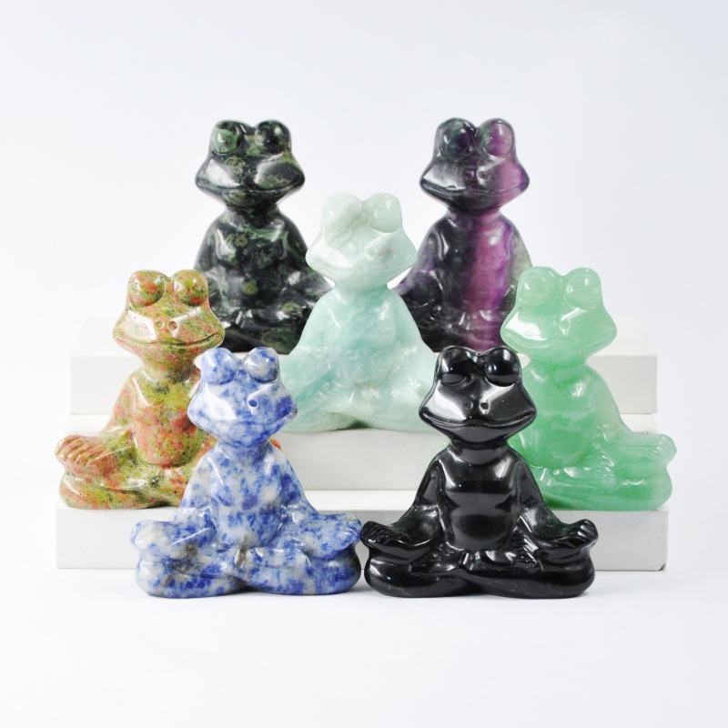 MYK4623-Natural crystal frog ornament