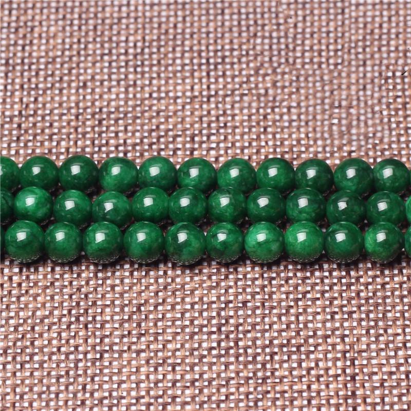 MYK4622-8A dry green jadeite chalcedony beads