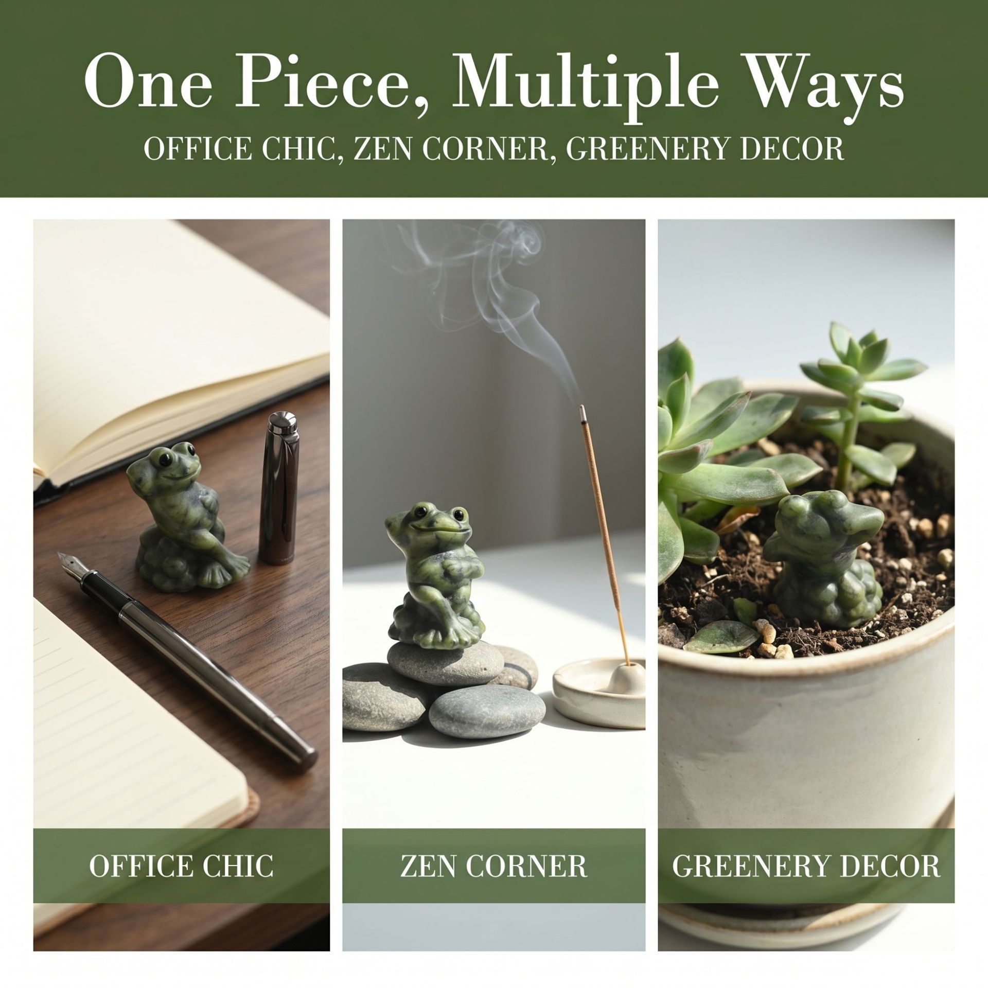 MYK4725-Natural Serpentine Jade Frog with Hands Behind Back