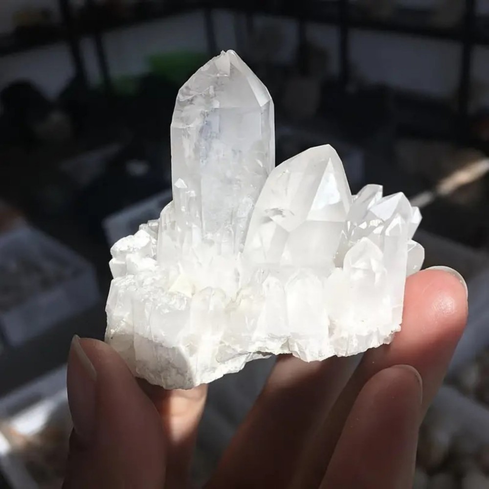 MYK4745-Natural Clear Quartz Cluster Ornament