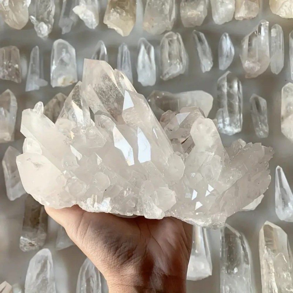 MYK4745-Natural Clear Quartz Cluster Ornament