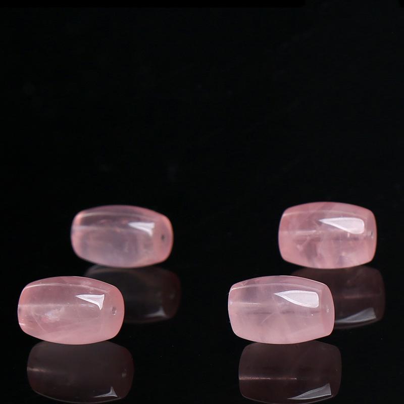 MYK4778-Natural Rose Quartz Barrel Beads
