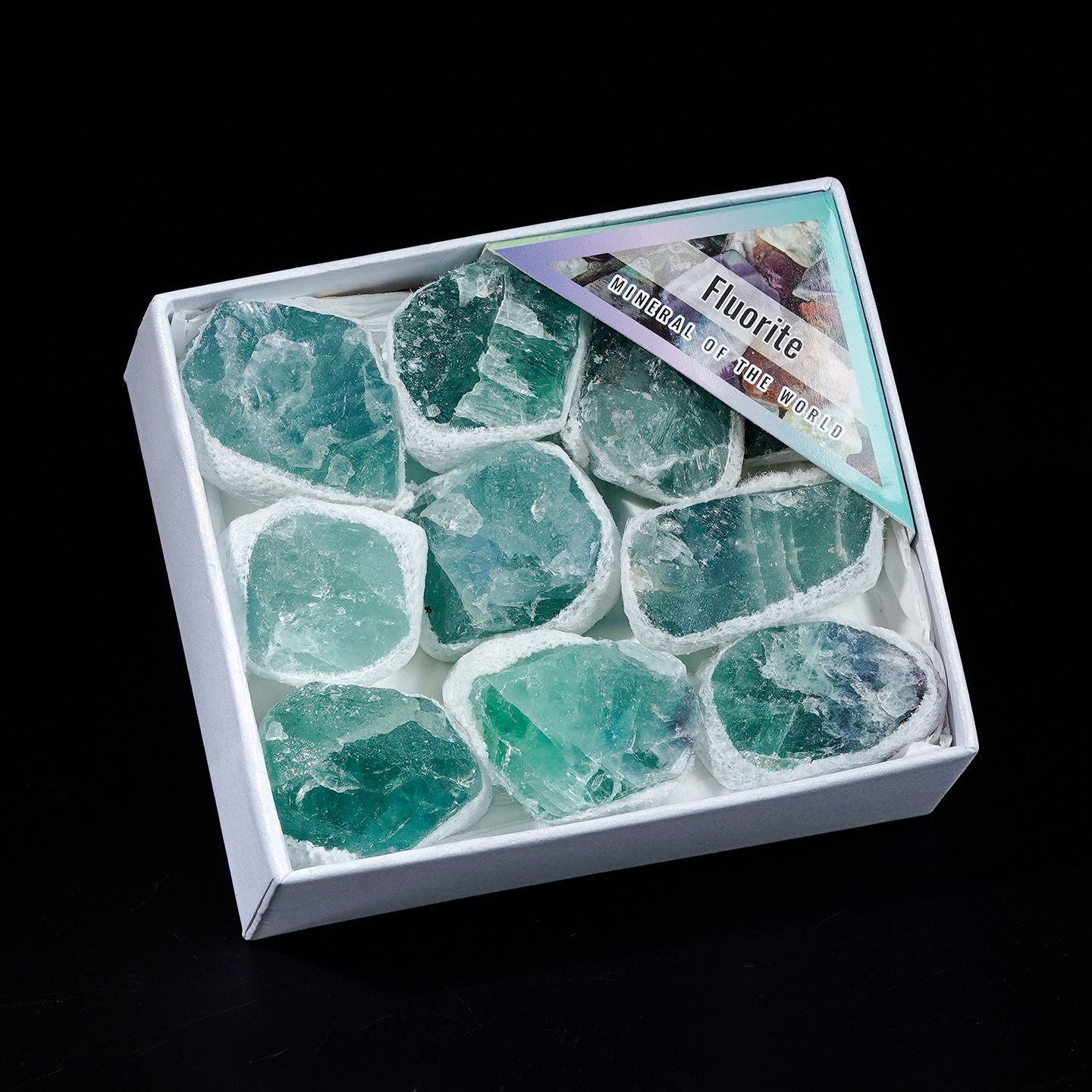 MYK4801-Natural Green Fluorite Rough Stone Gift Box Energy Stone