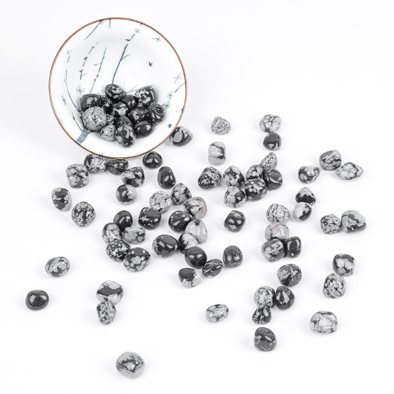 MYK4854-Natural Snowflake Obsidian Polished Stone Roller