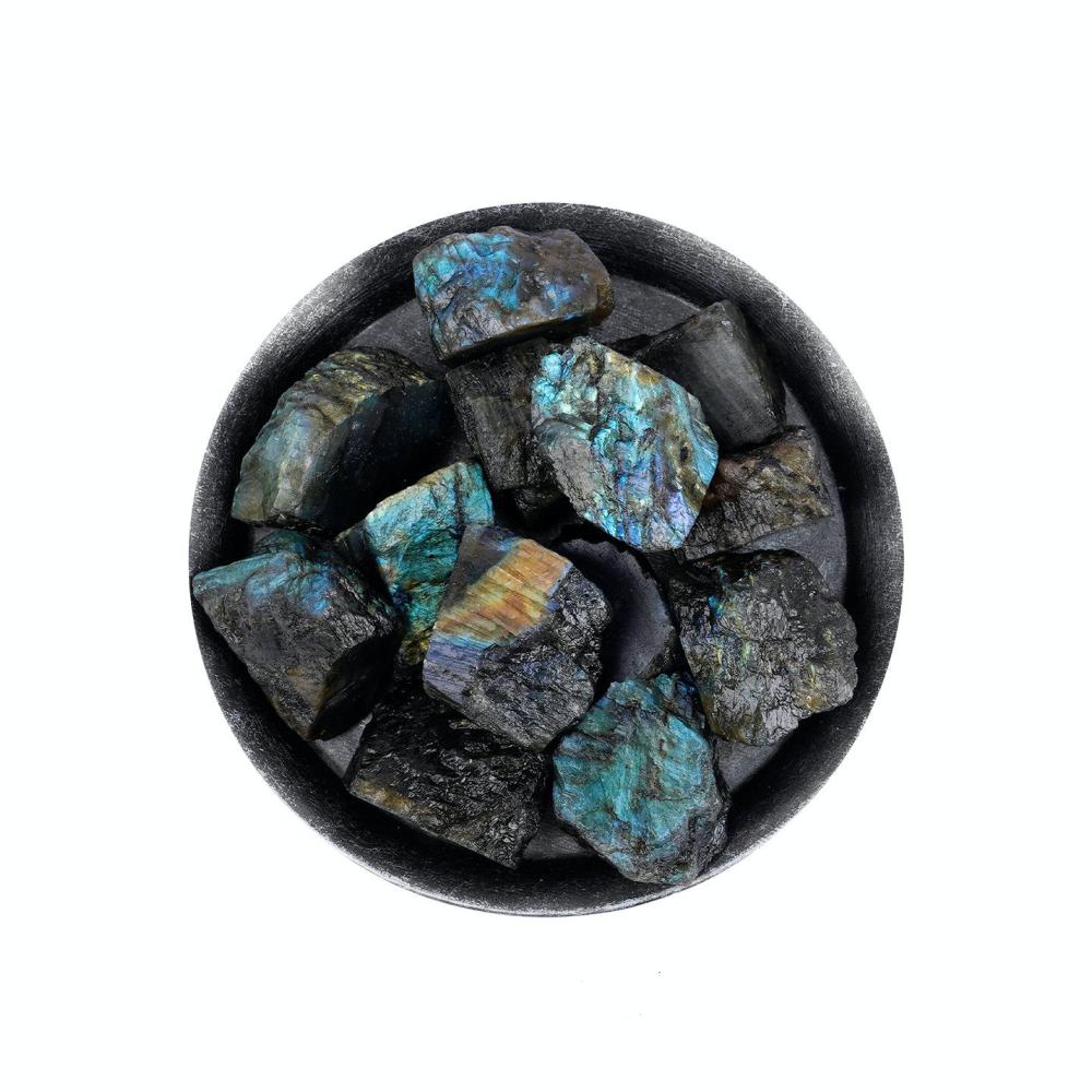 MYK4842-Natural Strong Blue Iridescent Labradorite Raw Stone for Aroma Diffusers