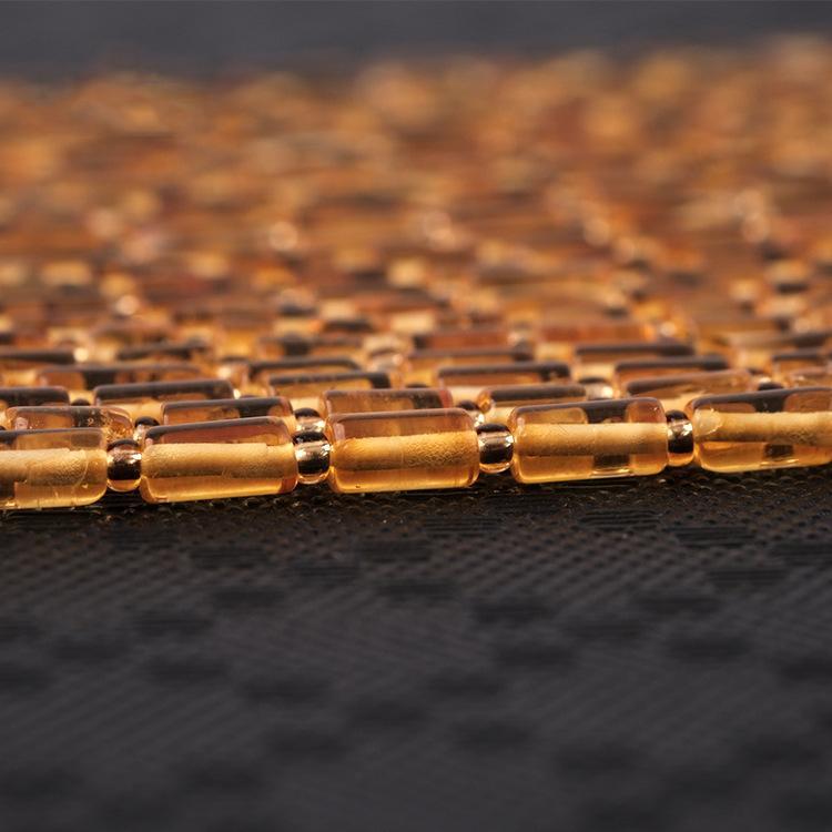 MYK4867-Natural Amber Slim Tubular Irregular Beads