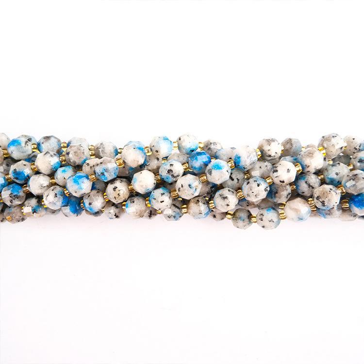 MYK4876-Natural K2 Azurite Lulutong Satellite Faceted Bead