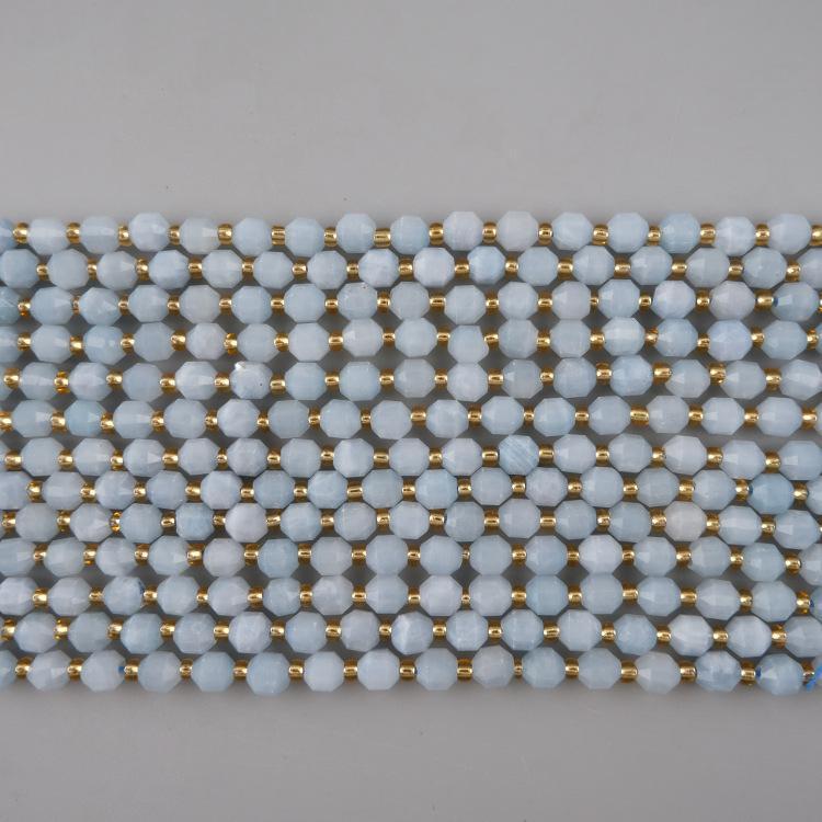 MYK4878-Natural Aquamarine Faceted Beads