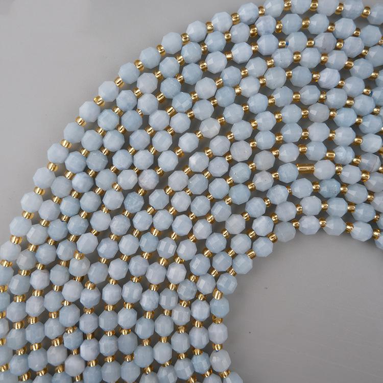 MYK4878-Natural Aquamarine Faceted Beads