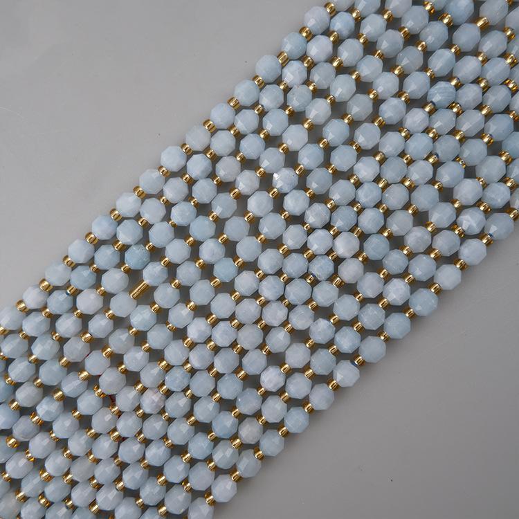 MYK4878-Natural Aquamarine Faceted Beads