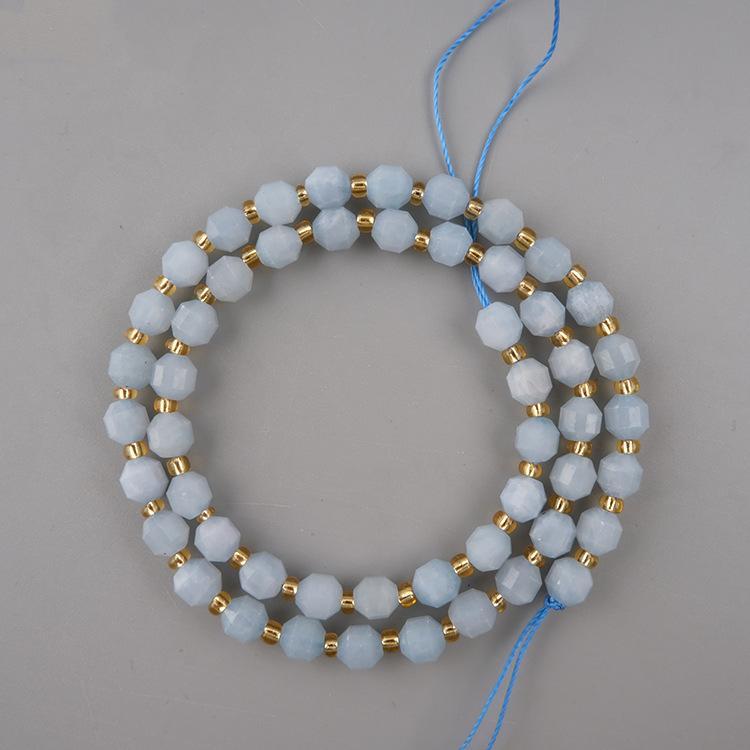 MYK4878-Natural Aquamarine Faceted Beads