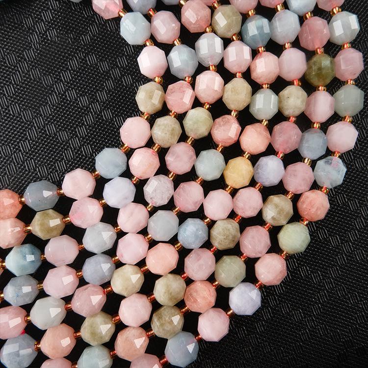 MYK4879-Natural Morganite Star-Cut Bead