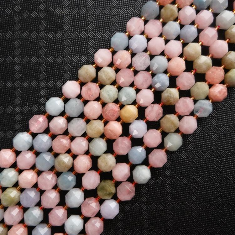MYK4879-Natural Morganite Star-Cut Bead
