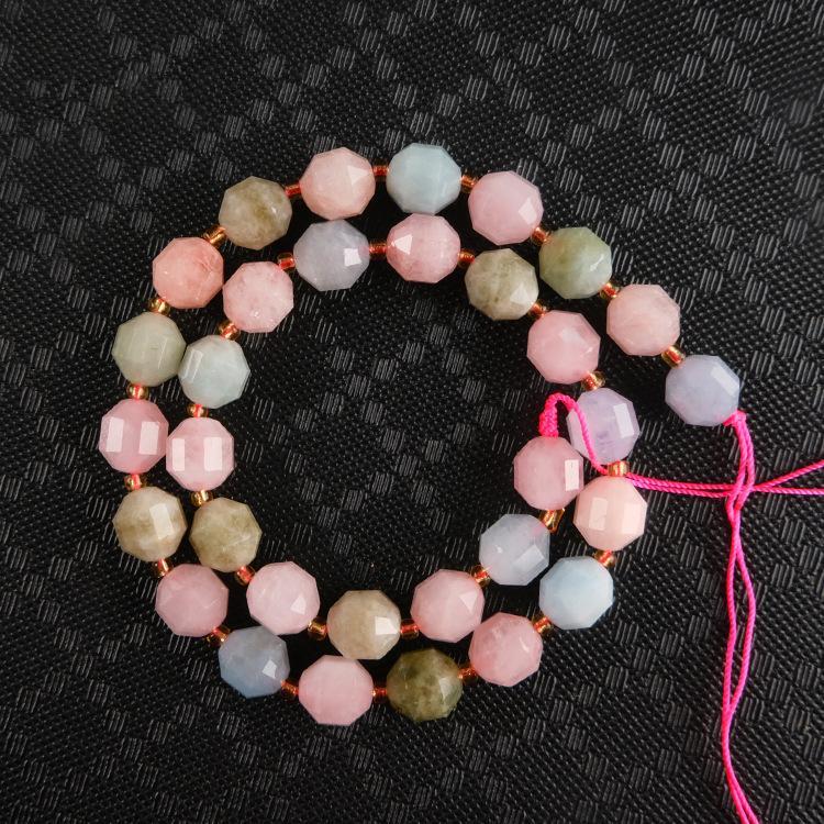 MYK4879-Natural Morganite Star-Cut Bead
