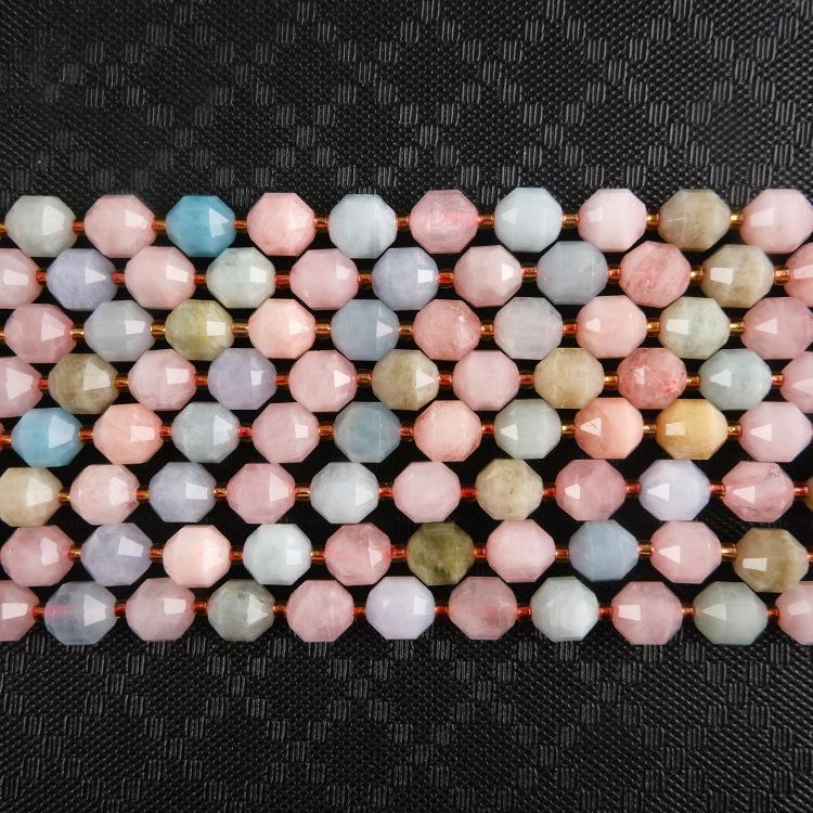 MYK4879-Natural Morganite Star-Cut Bead