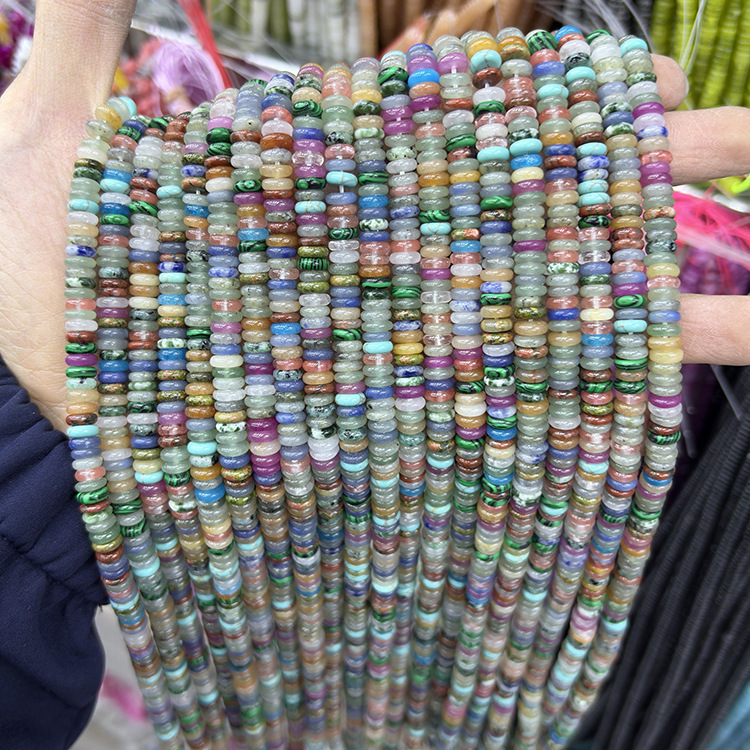 MYK4944-Natural Gemstone 02/2*6mm Abacus Smooth Spacer Beads