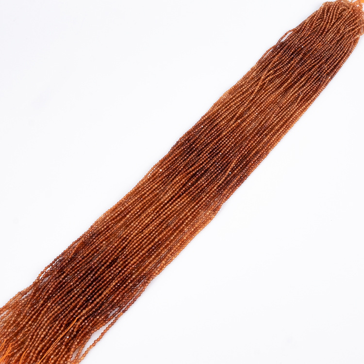 MYK4958-Natural Orange Garnet Gradient Faceted Beads
