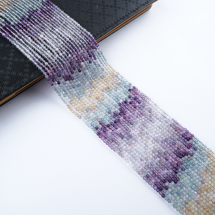 MYK4950-Natural Fluorite Gradient Faceted Beads