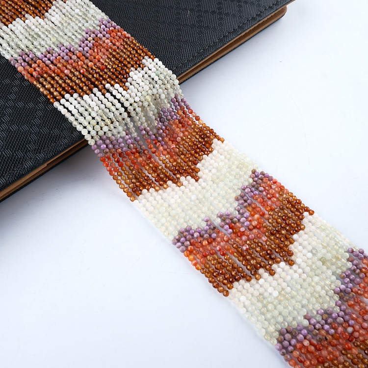 MYK4959-Natural Colored Gemstone Gradient Faceted Beads
