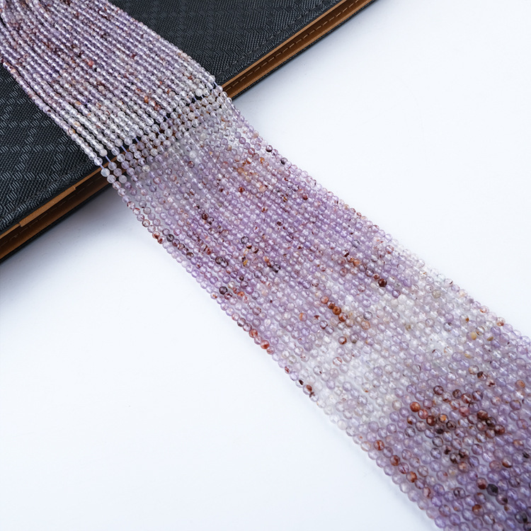 MYK4951-Natural Purple Phantom Quartz Faceted Beads