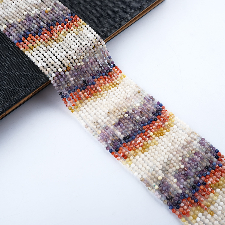 MYK4960-Natural Colored Gemstone Gradient Faceted Beads