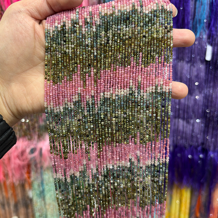 MYK4949-Natural Tourmaline Gradient AAA Faceted Beads