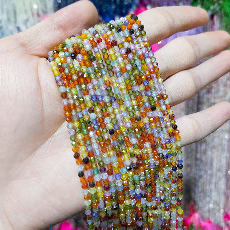 MYK4905-Natural zircon, colored zircon faceted beads