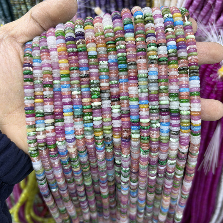 MYK4943-Natural Gemstone 03/2*6mm Abacus Smooth Spacer Beads