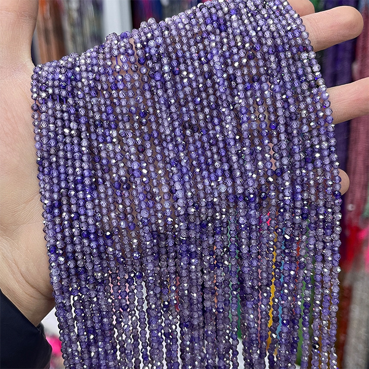 MYK4907-Natural Zircon Purple/Zircon Faceted Beads
