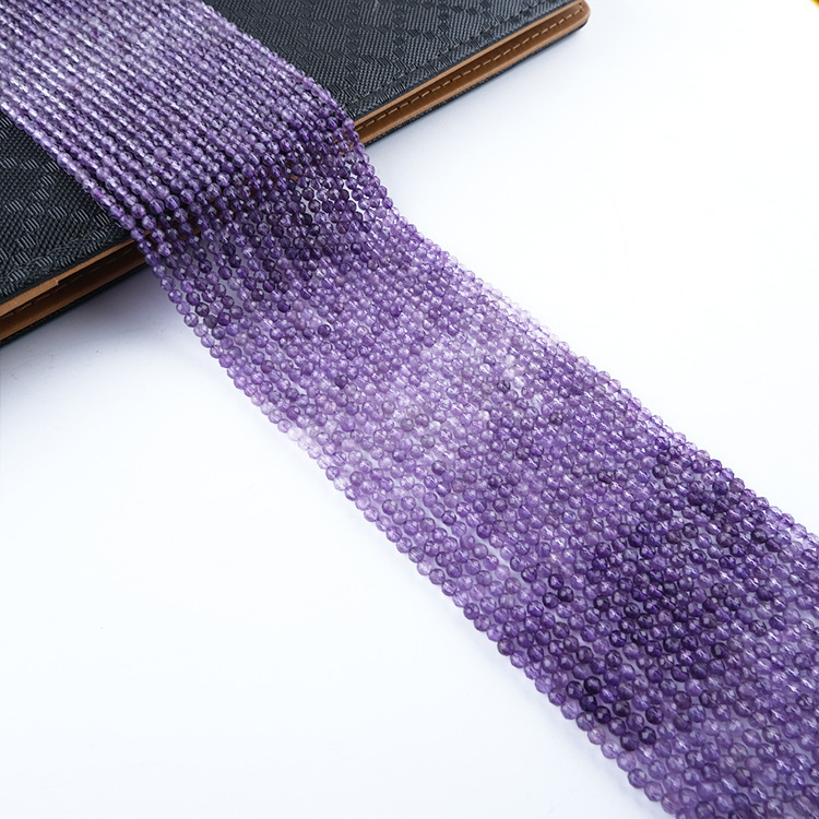 MYK4952-Natural Amethyst Gradient Faceted Beads
