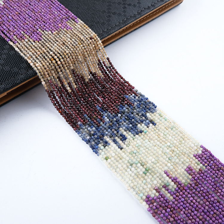 MYK4961-Natural Colored Gemstone Gradient Faceted Beads