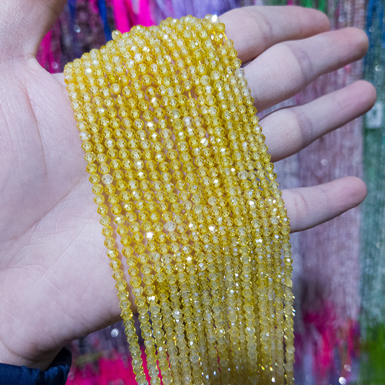 MYK4913-Natural Yellow Zircon/Faceted Zircon Beads